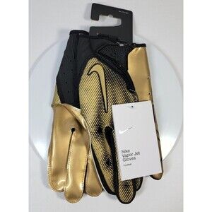 Nike Vapor Jet SE 7.0 Football Gloves Gold-Black Unisex Size XXL